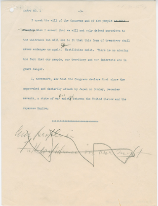 Illustration for article titled Check Out The Crucial Changes FDR Made To His "Day Of Infamy" Speech